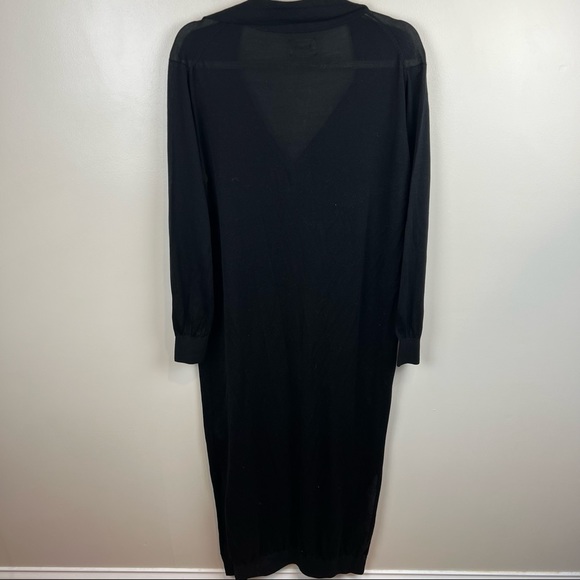 KHAITE Verena Long Sleeve Polo Stretch Silk Shirtdress in Large - Picture 5 of 9